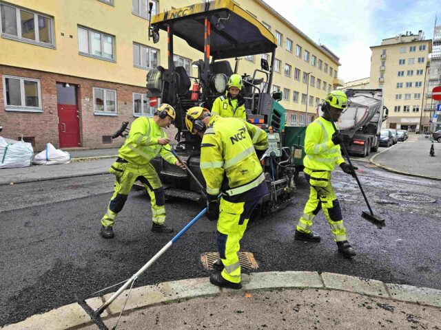 Asfaltjobb i Fredrik Glads gate – nesten uten CO2-utslipp