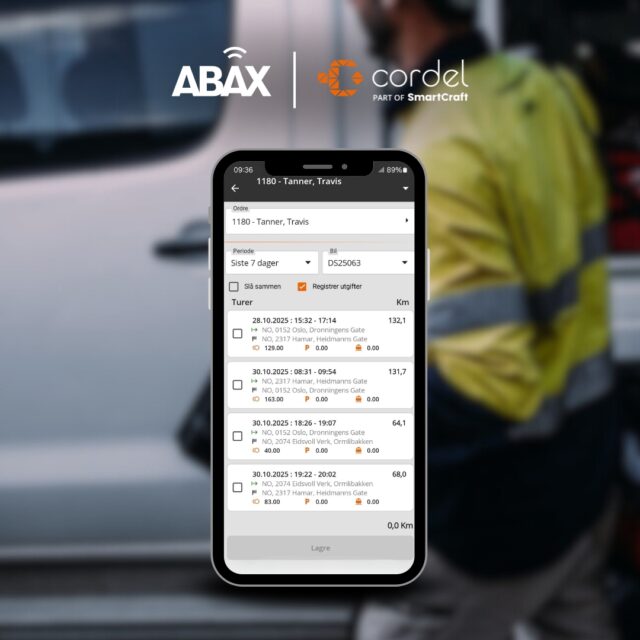 ABAX kjørebok og Cordel lanserer ny og forbedret oppdatering