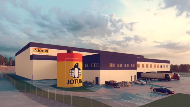Betonmast bygger lager- og logistikkbygg for Jotun